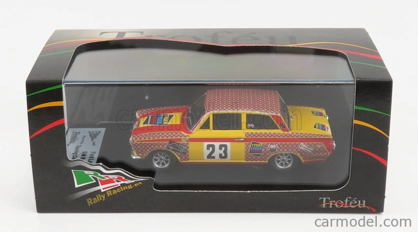 Trofeu Ford england Lotus Cortina 23 Touring Car Championship Sweden 1968 E.berger 1:43 Červená Žlutá