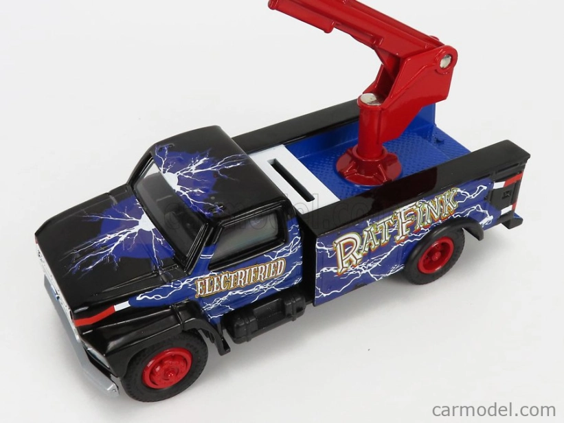 Autoworld Ford usa Bucket Truck Crane 1990 - Ratfink - Salvadanaio - Moneybox 1:34 Modrá Černá