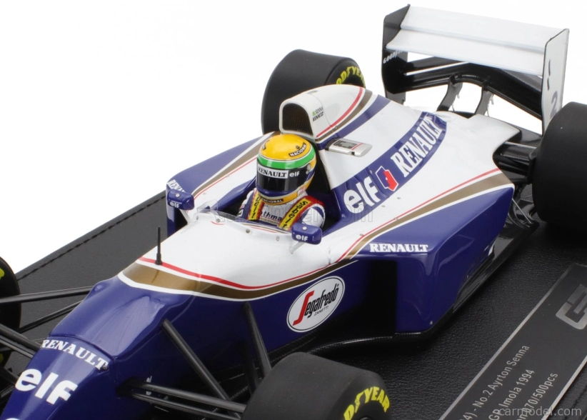 Gp-replicas Williams F1  Fw16 Team Rothmans Renault N 2 San Marino Italy Gp (with Pilot Figure) 1994 Ayrton Senna 1:18 Modrá Bílá