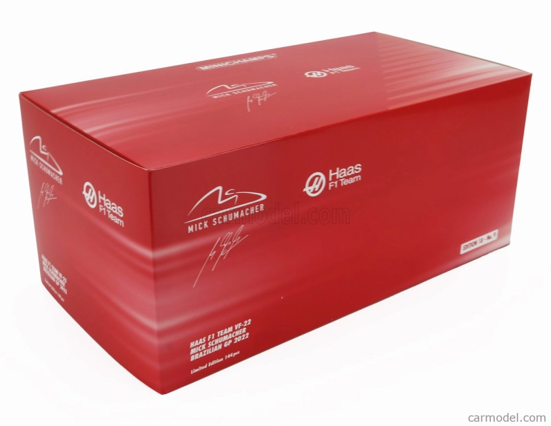 Minichamps Haas F1 Vf-22 Team Haas N 47 Brazilian Gp 2022 Mick Schumacher 1:18 Bílá Černá Červená