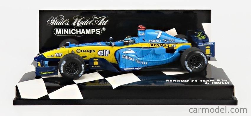 Minichamps Renault F1 R24 Team Mild Seven N 7 Sezóna 2004 Jarno Trulli 1:43 Svetlo modrá žltá
