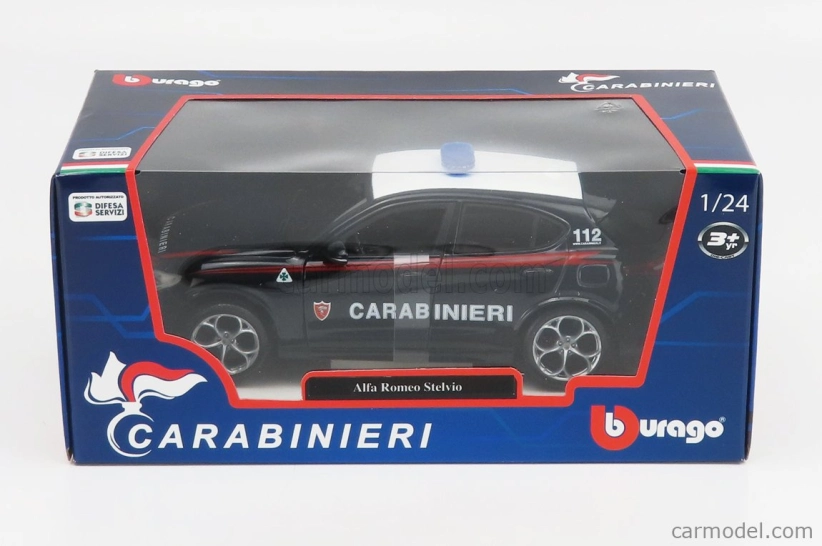 Bburago Alfa romeo Stelvio Carabinieri 2017 1:24 Modrá Bílá