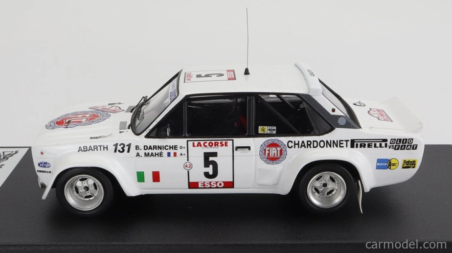 Trofeu Fiat 131 Abarth N 5 Rally Tour De Corse 1980 B.darniche - A.mahe 1:43 Bílá