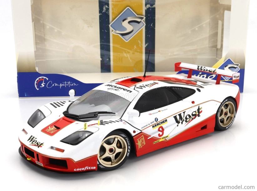Solido Mclaren F-1 Gtr Bmw V12 Team West N 8 Bpr Gt Endurance 1995 John Nielsen - Thomas Bscher 1:18 Bílá Červená