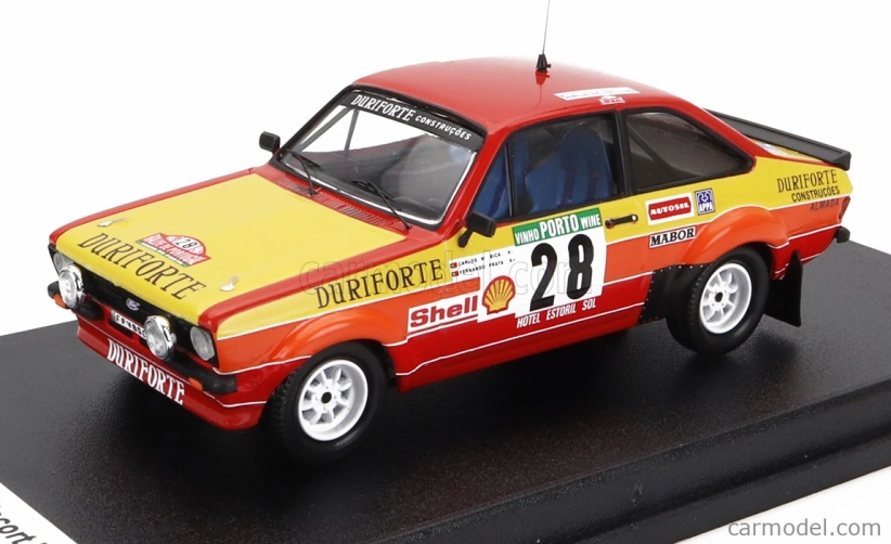 Trofeu Ford england Escort Mkii N 28 Rally Portugal 1983 Carlos Bica - Fernando Prata 1:43 Červená Žlutá