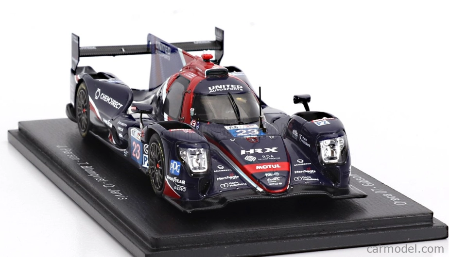 Spark-model Oreca 07 Gibson Gk428 4.2l V8 Team United Autosports N 23 24h Le Mans 2023 T.blomqvist - O.jarvis - J.pierson 1:43 Blue Red