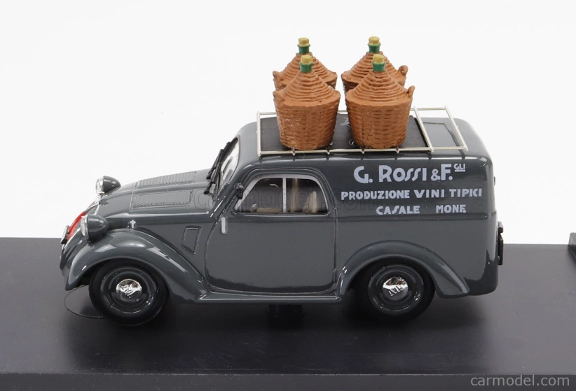 Brumm Fiat 500b Furgone Van Veicolo Commerciale Pubblicitario Produzione Vini Tipici G.rossi E Figli 1941 1:43 Grey