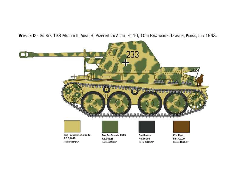 Italeri Marder III Ausf. H Sd. Kfz. 138 s posádkou (1:35)