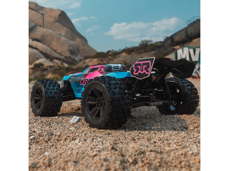 RC auto Arrma Kraton 6S V6 BLX 1:8 4WD RTR, modrá/růžová
