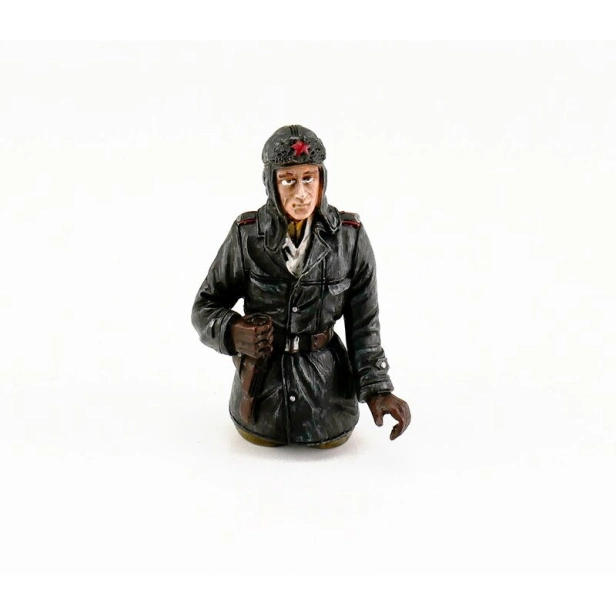 1/16 půl figurka sovětského velitele tanku T-34 z 2 sv. války, ručně malovaný