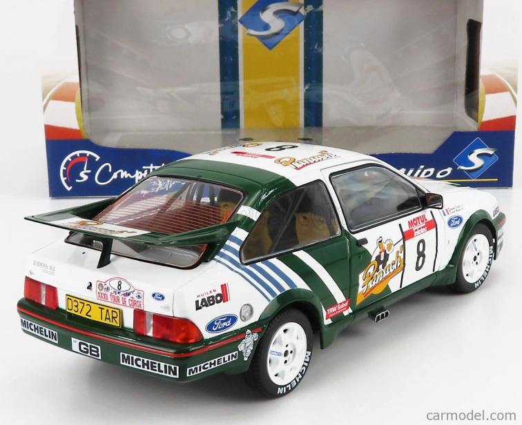 Solido Ford england Sierra Cosworth Rs500 N 8 Rally Tour De Corse 1988 Auriol 1:18 bielo-zelená