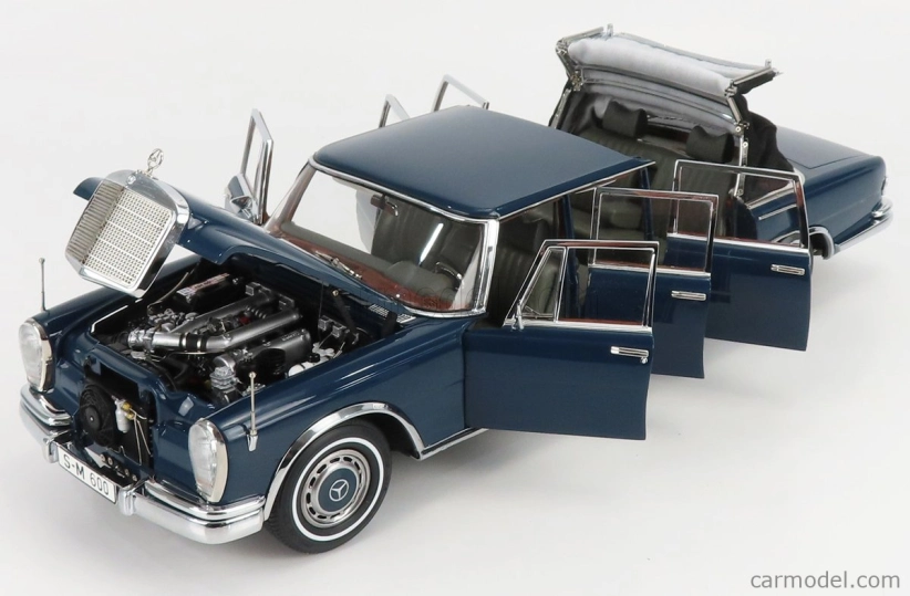 Cmc Mercedes Benz S-class 600 Pullman (w100) Landaulet Soft-top Semiconvertible 1969 1:18 Modrá