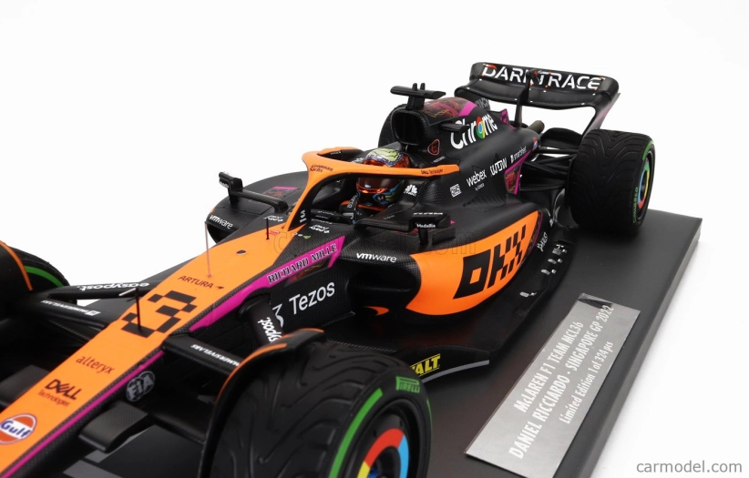 Minichamps Mclaren F1  Mcl36 Team Mclaren N 3 5th Singapore Gp 2022 Daniel Ricciardo 1:18 Oranžová Světle Modrá
