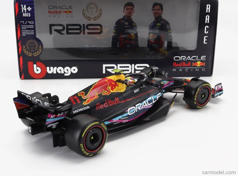Bburago Red bull F1 Rb19 Team Oracle Red Bull Racing N 11 2nd Miami Gp 2023 Sergio Perez 1:18 Matt Blue