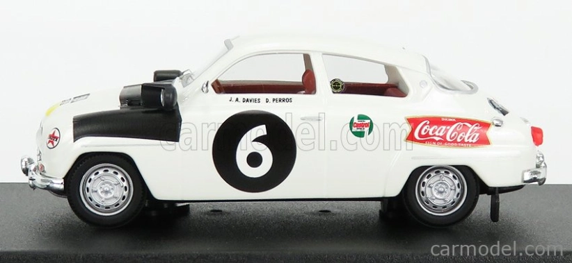 Trofeu Saab 96 N 6 Rally East African Safari 1962 J.a.davies - D.perros 1:43 Bílá Černá