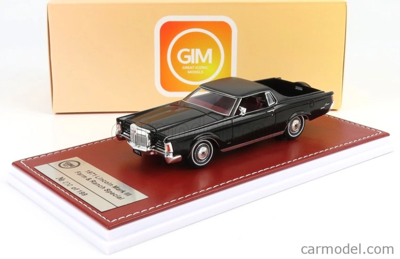 Great-iconic-models Lincoln Continental Mark Iii Farm And Ranch 1971 1:43 Black