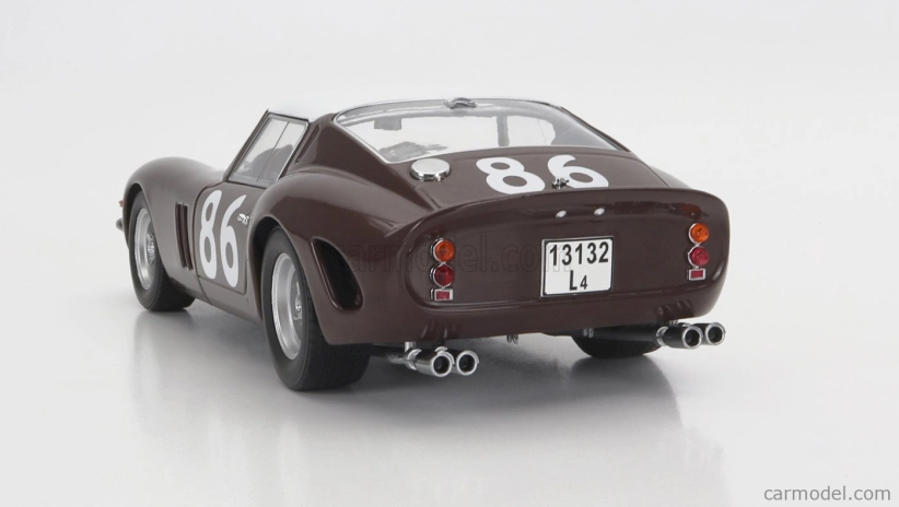 Kk-scale Ferrari 250 Gto Coupe N 86 4th Targa Florio 1962 P.ferraro - G.scarlatti 1:18 Hnědá Bílá