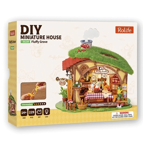 RoboTime 3D dřevěná skládačka Miniatura domečku Kouzelný les Fluffy Grove