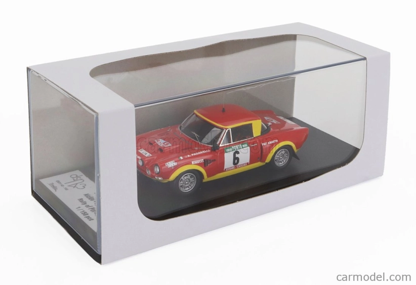 Trofeu Fiat 124 Abarth (night Version) N 6 Rally Portugal 1975 Alcide Paganelli - Nini Russo 1:43 Červená Žlutá