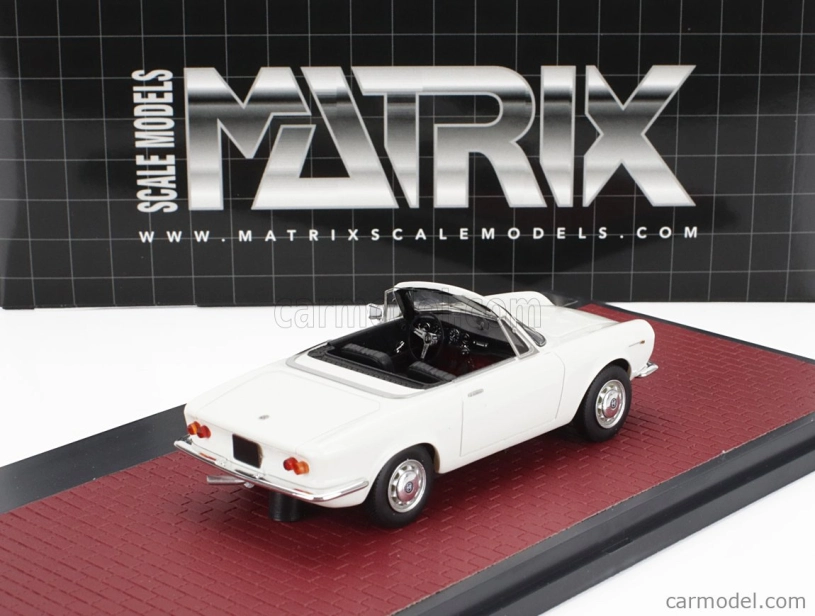 Matrix modely v mierke Alfa romeo Giulia Gt Cabriolet Spider Prototipo 1963 1:43 Biela