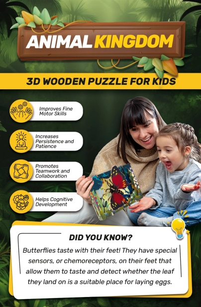 EscapeWelt 3D dřevěné puzzle Motýl