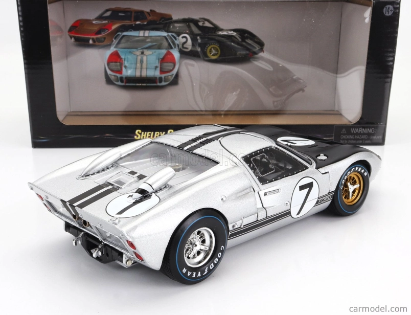 Shelby-collectibles Ford usa Gt40 Mkii 7.0l V8 Team Alan Mann Racing Ltd. N 7 24h Le Mans 1966 G.hill - B.muir 1:18 Silver Black