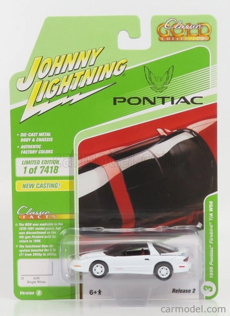Johnny lightning Pontiac Firebird Trans Am 1996 1:64 biela čierna