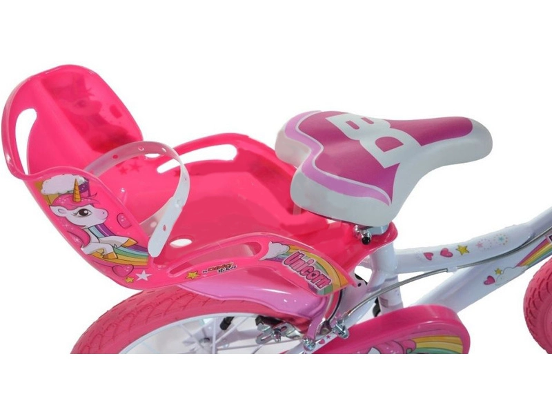 DINO Bikes - Detský 14" bicykel Unicorn so sedadlom