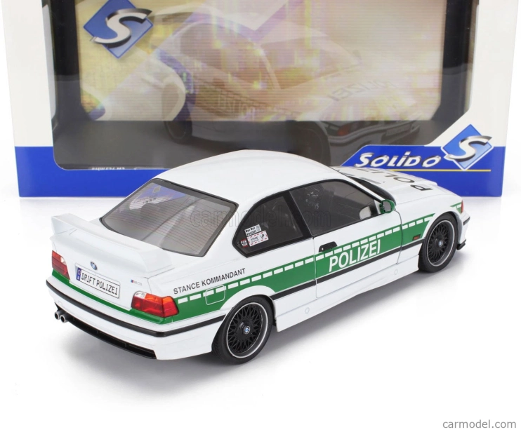 Solido BMW radu 3 M3 (e36) Coupe Polizei 1991 1:18 Bielozelený