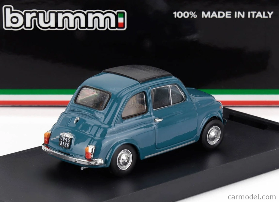 Brumm Fiat 500f Tetto Chiuso - uzavretý 1965 1:43 Modrá stredná