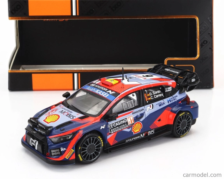 Ixo-models Hyundai I20 N Rally1 Team Shell Mobis Wrt (nočná verzia) N 6 7th Rally Montecarlo 2023 Dani Sordo - Candido Carrera 1:43 2 Tones Blue Red