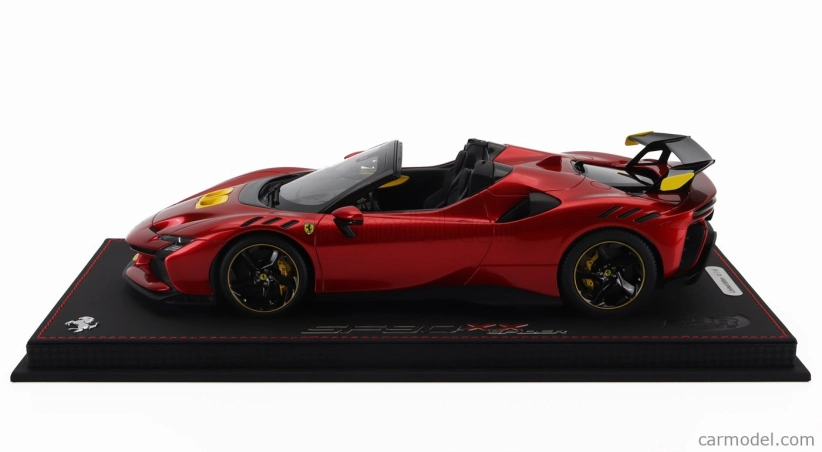 Bbr-models Ferrari Sf90 Xx Stradale Spider 2024 - Con Vetrina - With Showcase 1:18 Rosso Portofino - Červená Se Žlutou