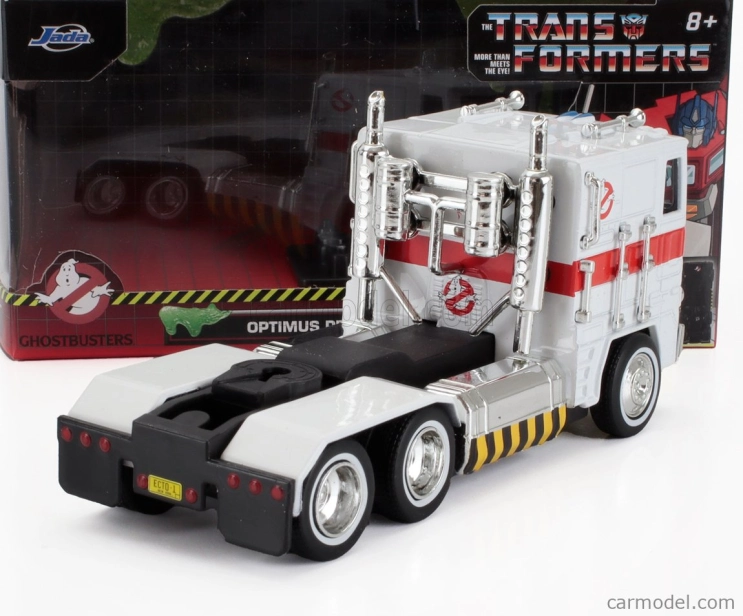 Jada Freightliner Flt86 Tractor Truck Ghostbusters Optimus Prime Transformers 3-assi 1984 1:50 Bílá Červená
