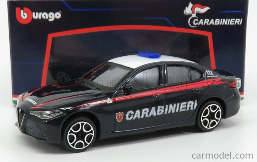 Bburago Alfa Romeo Giulia Carabinieri 2015 1:43 modrá biela