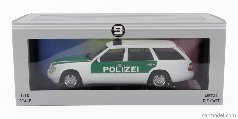 Triple9 Mercedes Benz E-class (s124) T-model Sw Station Wagon Polizei 1995 1:18 Bielozelený