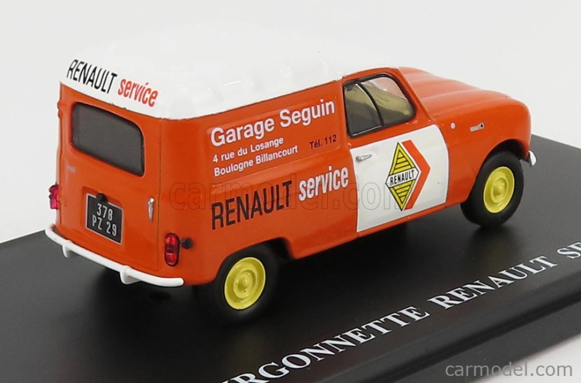 Edicola Renault R4 Van Fourgonette Garage Seguin Renault Service 1952 1:43 Oranžová biela