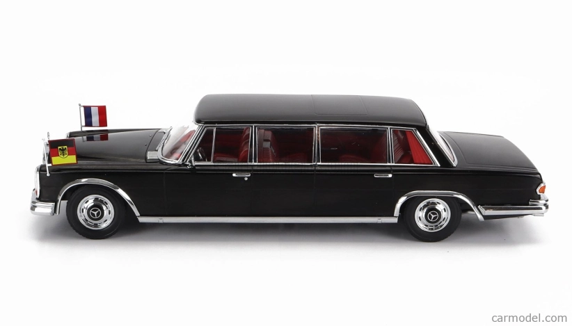 Mercedes benz triedy S 600 Lwb Pullman (w100) Willy Brandt - Georges Pompidou 1964 1:18 čierna