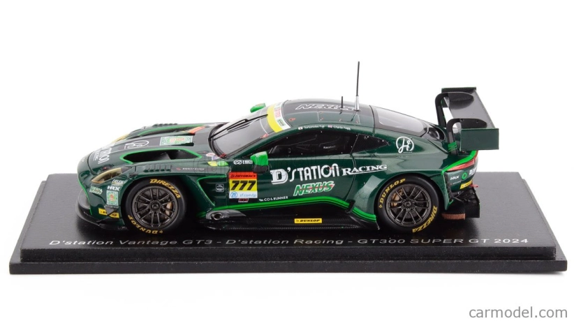 Spark-model Aston martin Vantage Amr Gt3 Evo Team D'station Racing N 777 Gt300 Class Super Gt 2025 Tomonobu Fujii - Charlie Fagg 1:43 Zelená