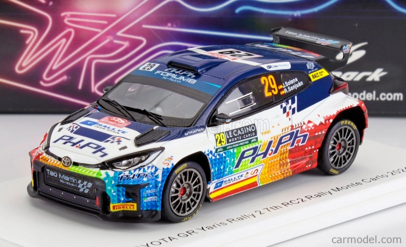 Spark-model Toyota Yaris Gr Rally2 Team N 29 7. Rc2 Rally Montecarlo 2024 Jan Solans - Rodrigo Sanjuan De Eusebio 1:43 Biela Čierna