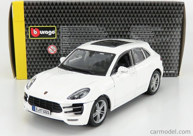 Bburago Plus Porsche Macan 1:24 biela metalíza