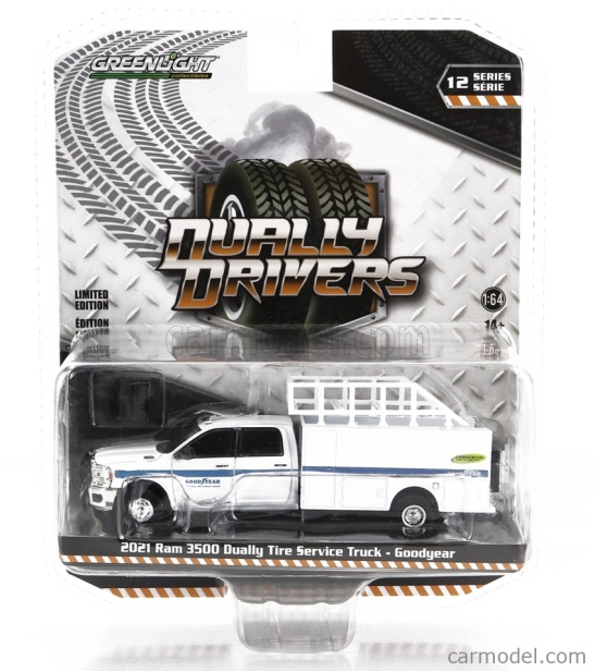 Greenlight Dodge Ram 3500 Pick-up Commercial Goodyear 2021 1:64 Bílá
