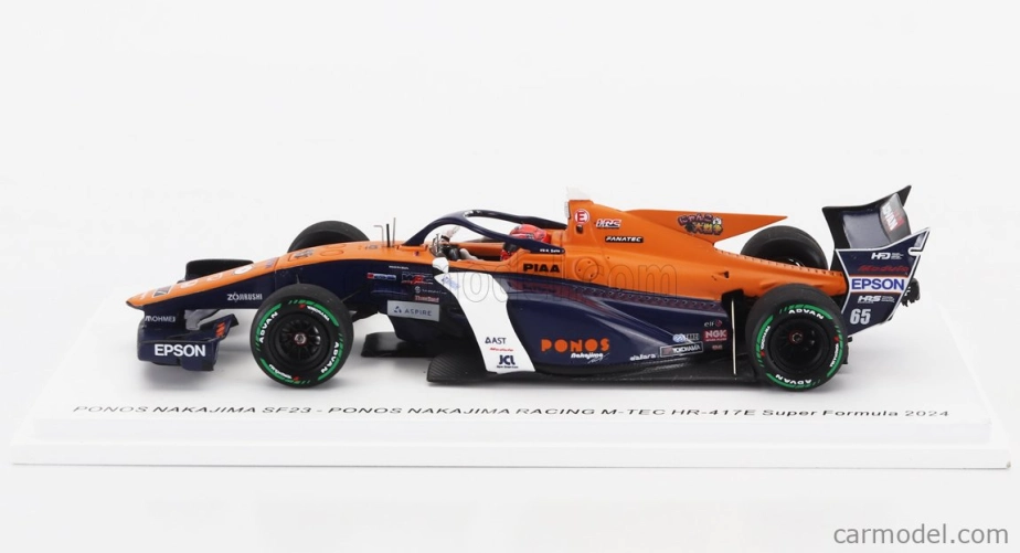 Spark-model Dallara Sf23 Hr-417-e Team Ponos Nakajima Racing M-tec N 65 Super Formula Season 2024 Ren Sato 1:43 Orange White Blue