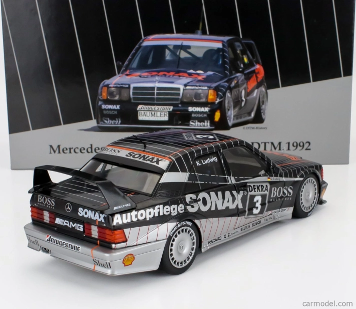 Werk83 Mercedes benz 190e 2.5 16v Evo2 Team Amg Motorenbau Gmbh N 3 Champion Dtm Sezóna 1992 Klaus Ludwig 1:18 Sivá čierna biela