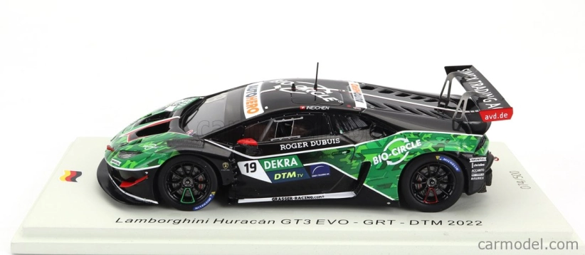 Spark-model Lamborghini Huracan Gt3 Evo N 19 Grt Dtm 2022 Rolf Ineichen 1:43 Černá Zelená
