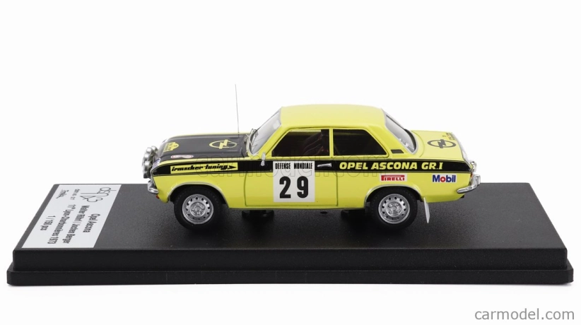 Trofeu Opel Ascona (nočná verzia) N 29 Rally Lyon Charbonnieres 1973 Walter Rohl - Jochen Berger 1:43 Žltá čierna