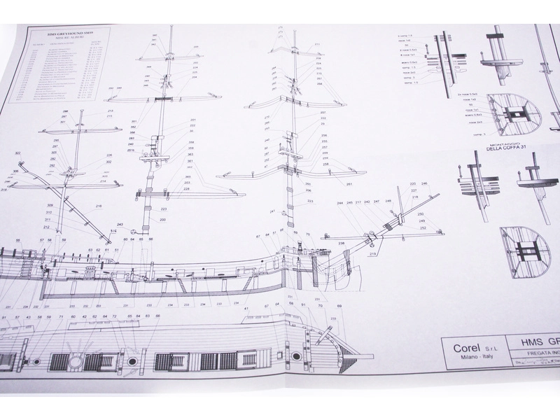 COREL H.M.S. Greyhound fregata 1720 1:100 kit