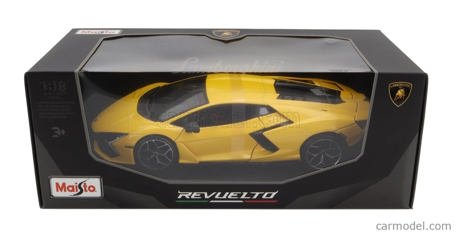 ROZBALENÉ – Maisto Lamborghini Revuelto Hybrid 2023 – Exclusive Carmodel 1:18 Giallo Inti – Žltá