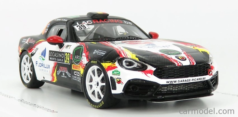 Spark-model Fiat 124 Abarth Rgt Team Lac Racing N 39 Rally Montecarlo 2020 L.caprasse - R.herman 1:43 Černá Bílá Červená