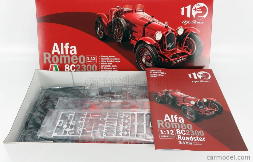 Italeri Alfa romeo 8c 2300 1931 1:12 červená