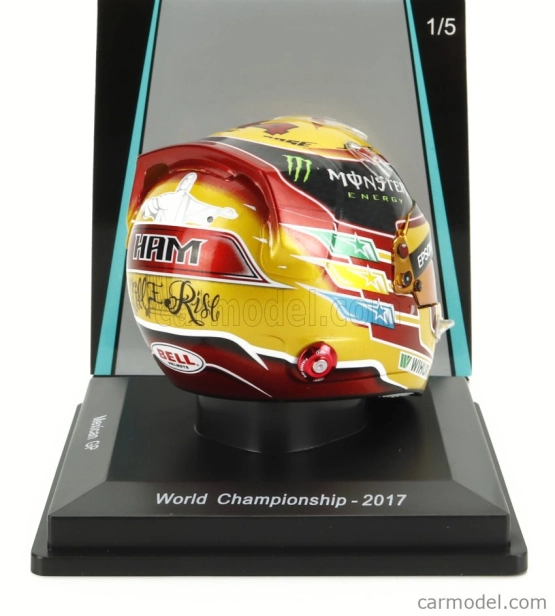 Spark-model prilby Bell Casco Helma F1 Lewis Hamilton Majster sveta Team Amg Petronas W08 N 44 Winner Mexico Gp 2017 1:5 Yellow